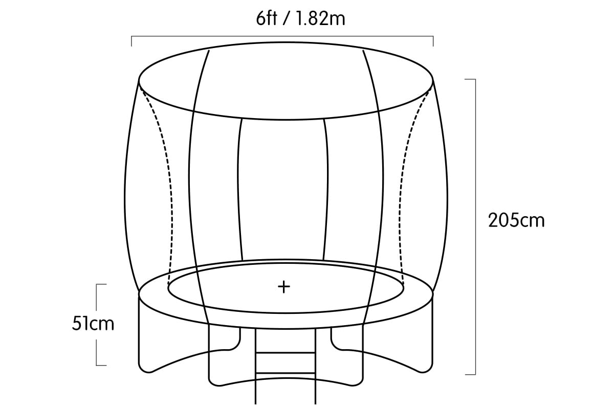 Kahuna Classic 6ft Trampoline Free Ladder Spring Mat Net Safety Pad Cover Round Enclosure Basketball Set - Purple