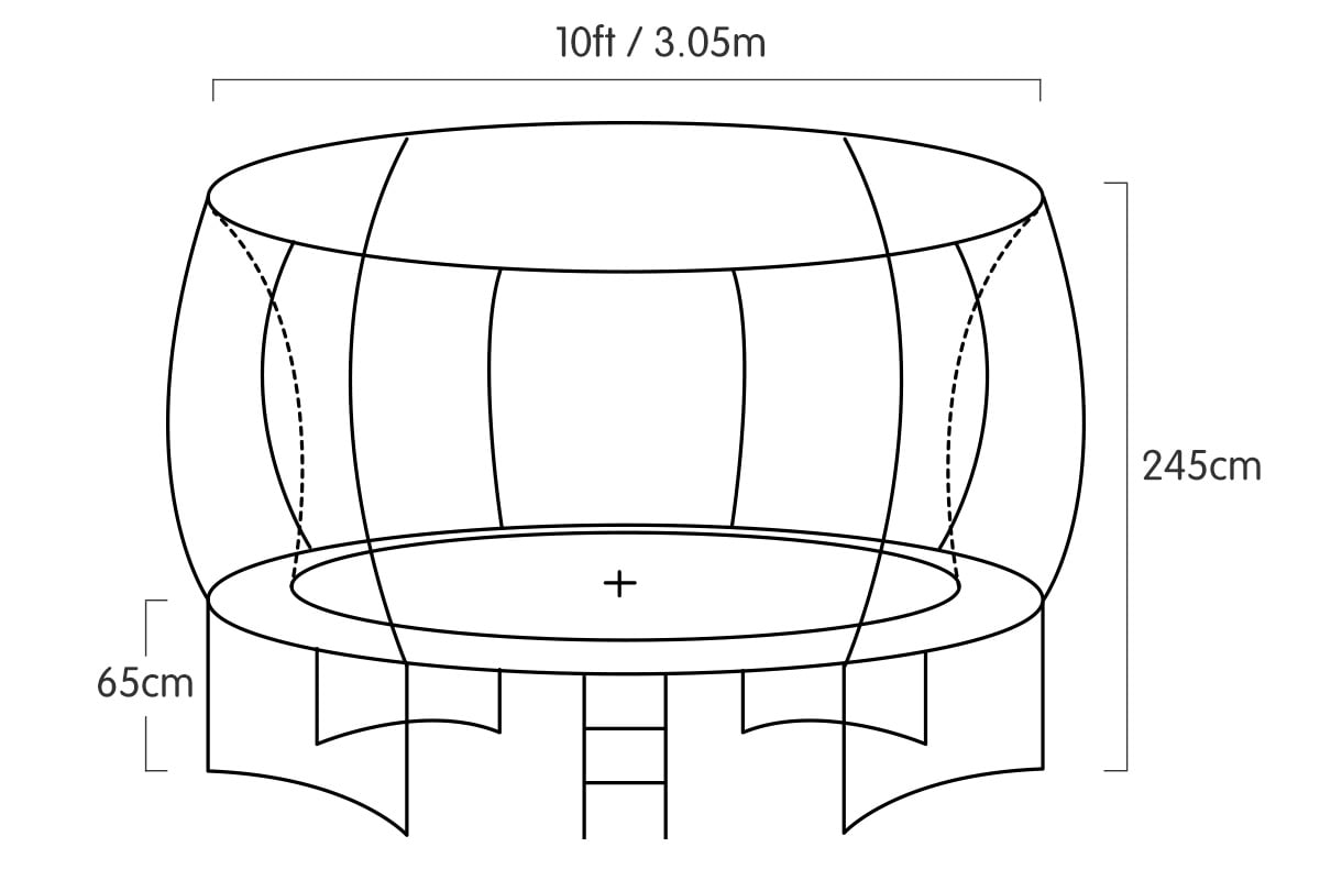 Kahuna 10ft Outdoor Trampoline With Safety Enclosure Pad Ladder Basketball Hoop Set Green