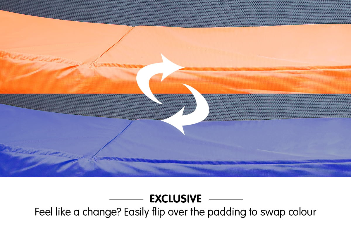 Kahuna 10ft Trampoline Reversible Replacement Pad Round - Orange/Blue